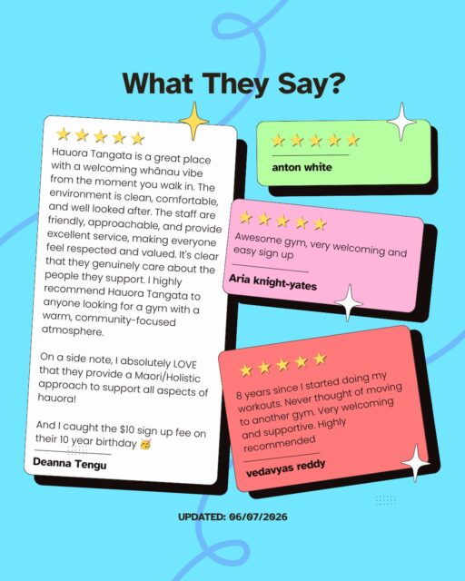 ✨Member Feedback✨

We always love reading any comment, review, letter, testimonial and any other post about our team/ village from you! The people🔥

Thank you from us and if you’re new? Come on in and see for yourself 👀

#hauora #hetangata #testimonial #hauoratangata