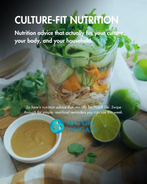 Lets identify whats good for our community, our culture and our people. 

So here’s nutrition advice tbat actually fits your life; 
➡️ Swipe right

#hauora #nzgym #nourish #nutrition